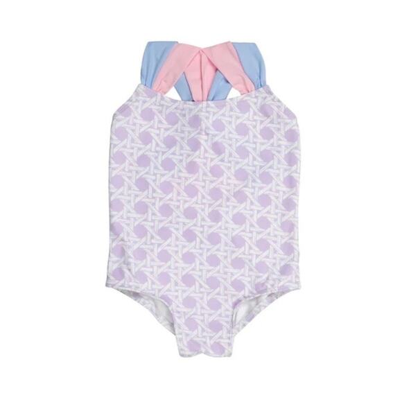The Beaufort Bonnet Company 4T Seabrook Club Cane Purple One Piece Swimsuit - Picture 1 of 9